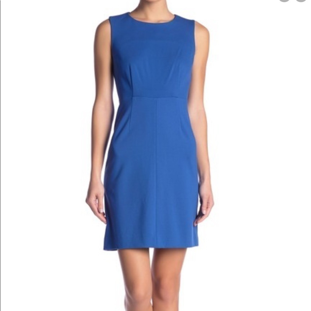 Diane von Furstenberg Crewneck Sheath Dress Royal Blue NWOT Size 6